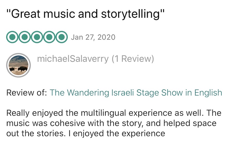 Wandering Israeli Show Review